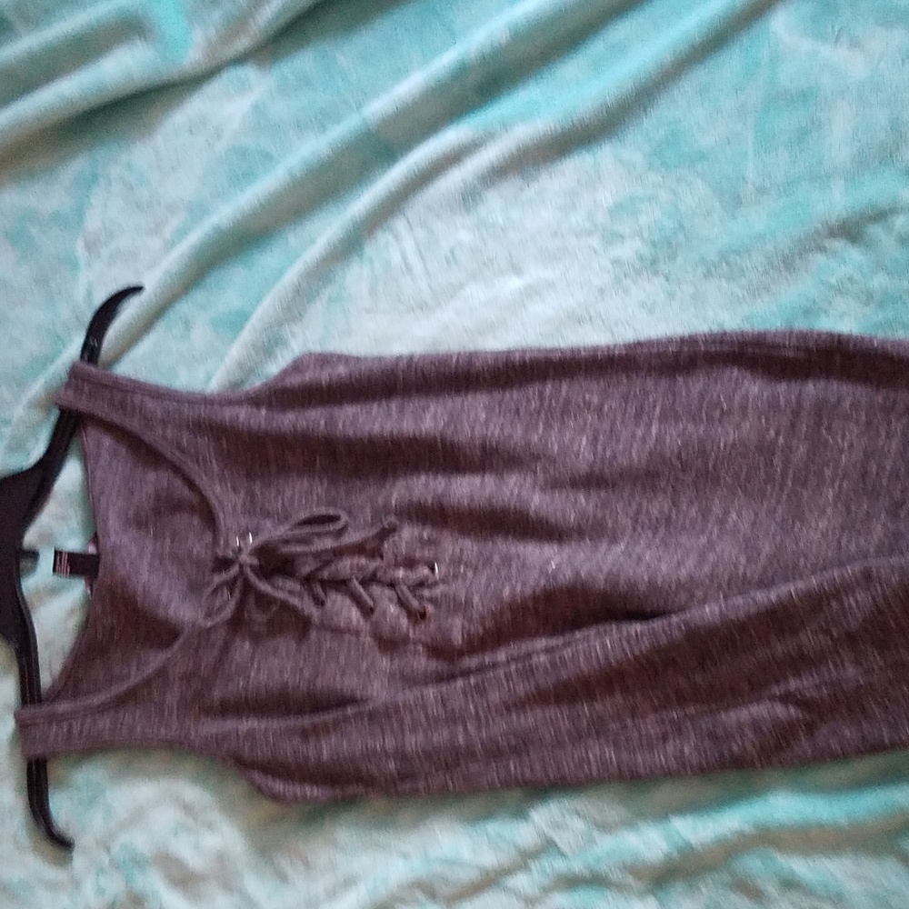 Lace Up Grey Bodycon Dress